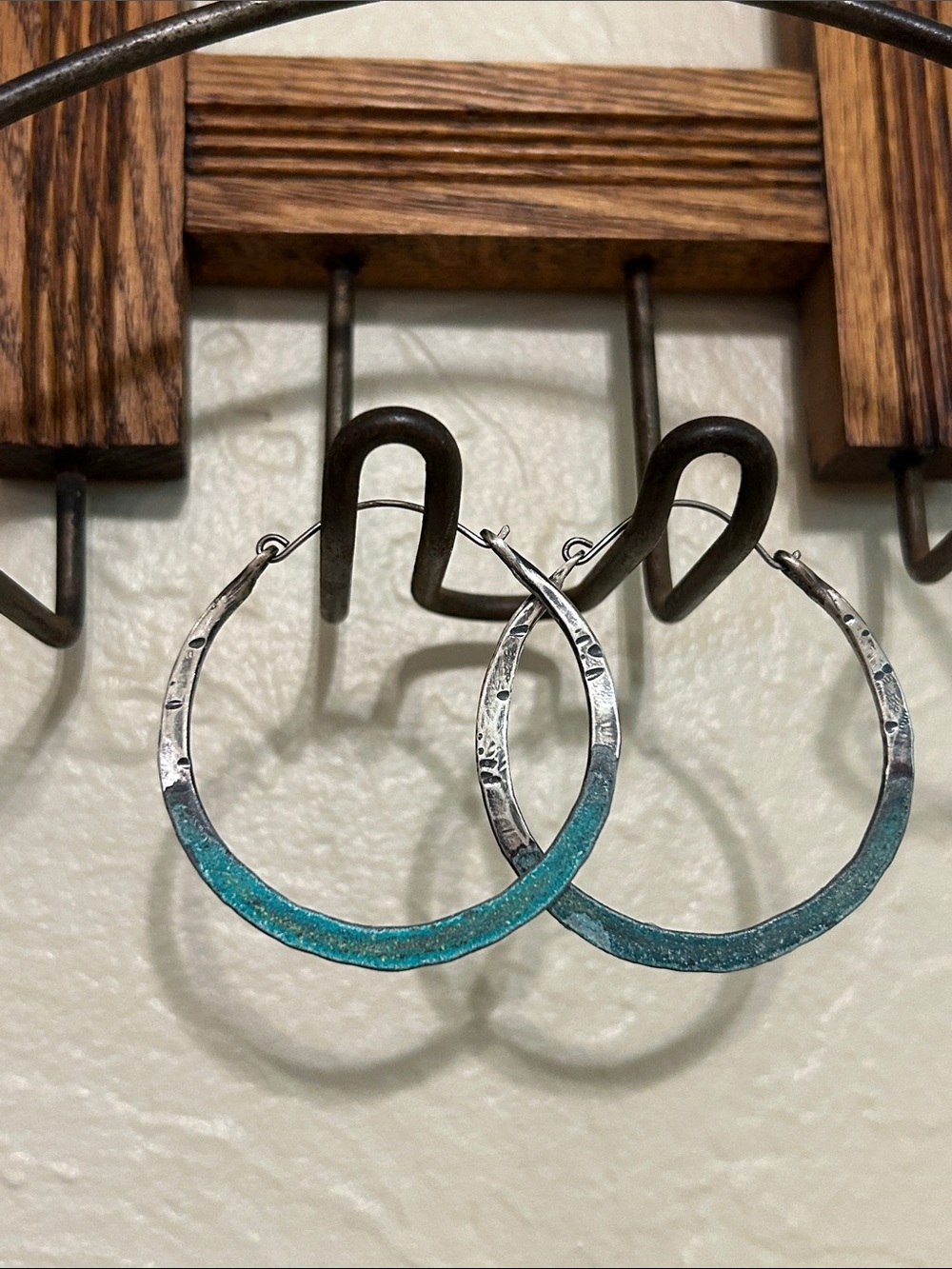 Sterling Silver oxidized/patina finish hoops